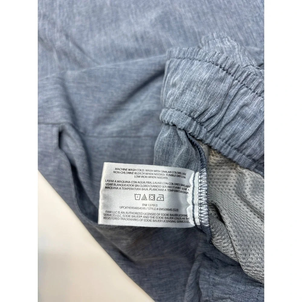 Eddie Bauer Shorts Mens XXL Blue Performance Tech Elastic Drawstring Hiking 7